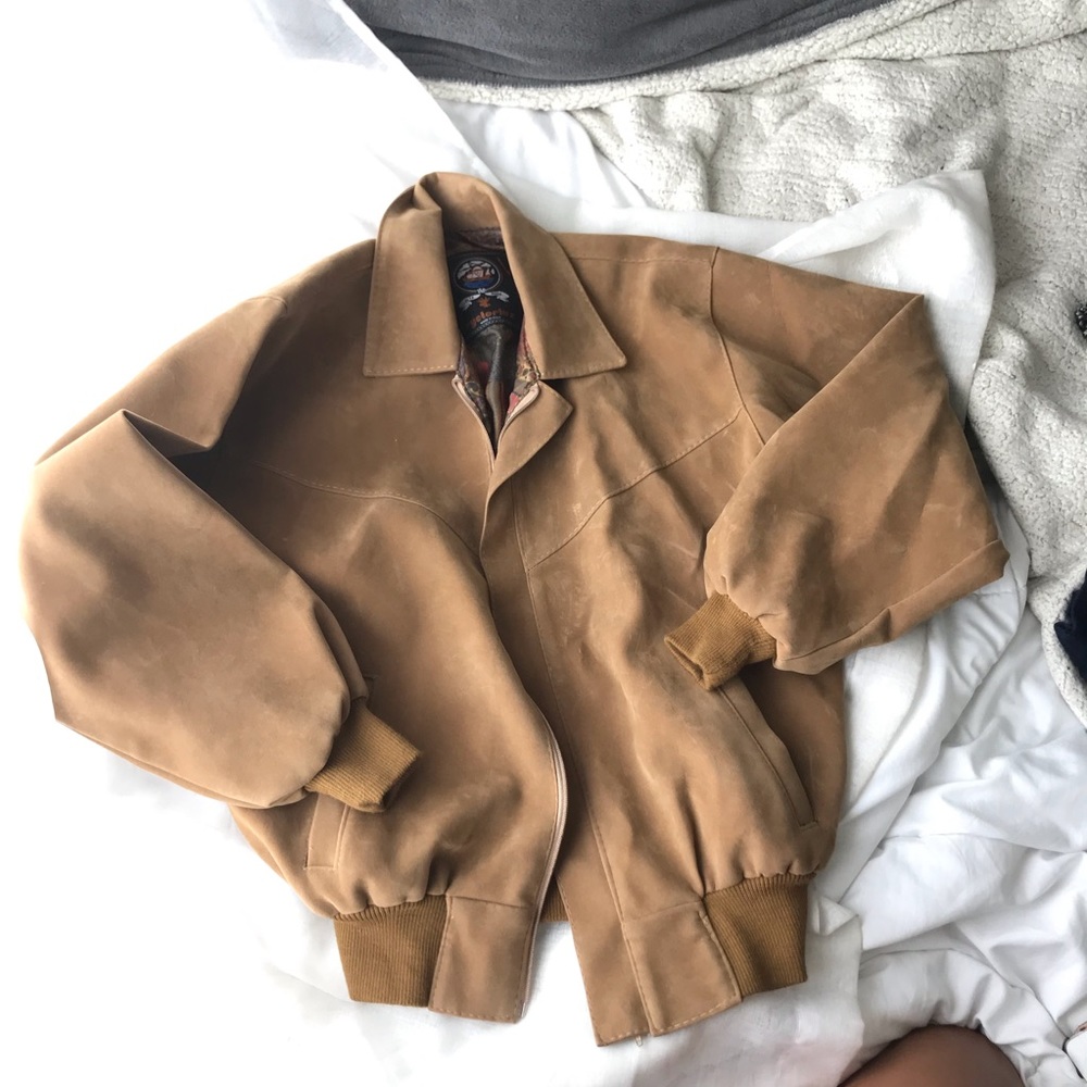 Vintage Vyctorlux Faux Suede Bomber Jacket